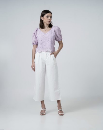 Viony Crochet Top Lilac